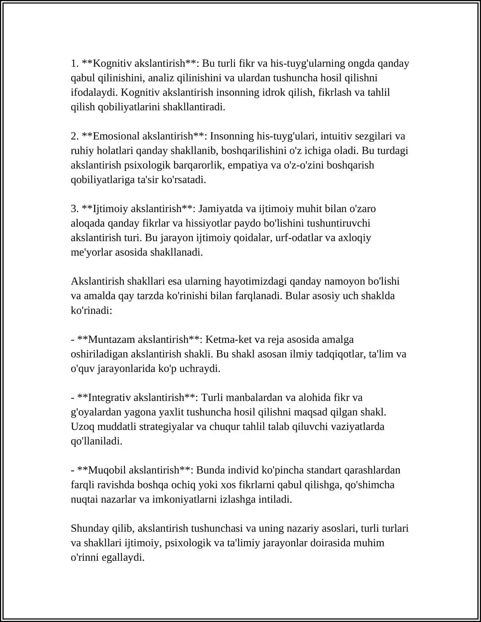 AKSLANTIRISHNING ILIY VA AMALIY AHAMIYATI. AKSLANTIRISHNING TURLARI VA SHAKLLARI 4