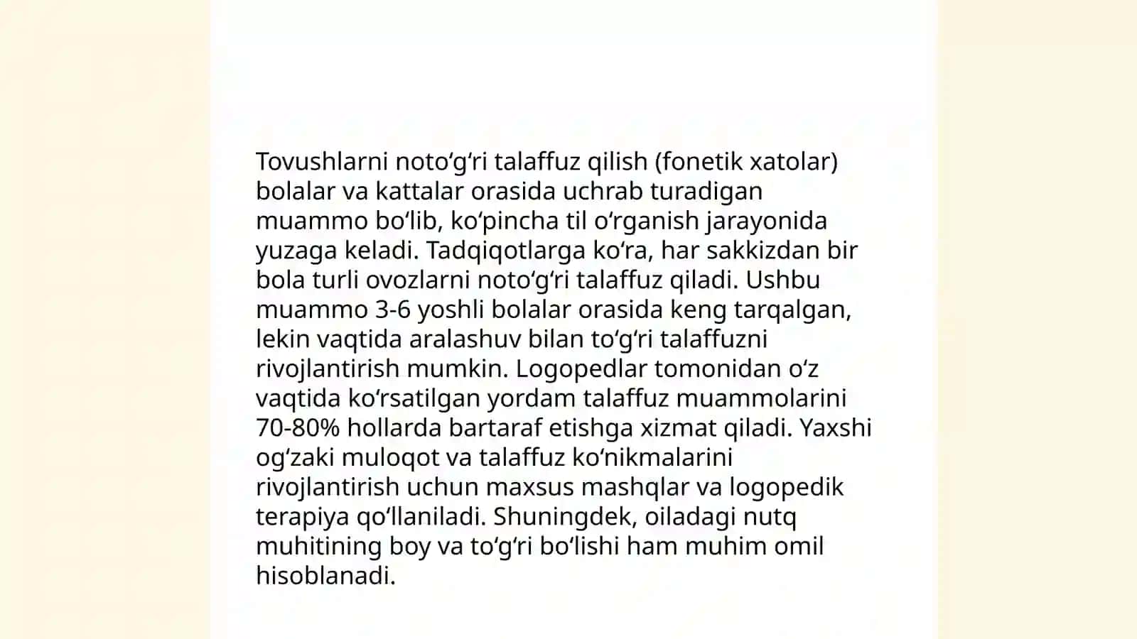 Nutq rivojlanishi bo'yicha kechikishlar 4