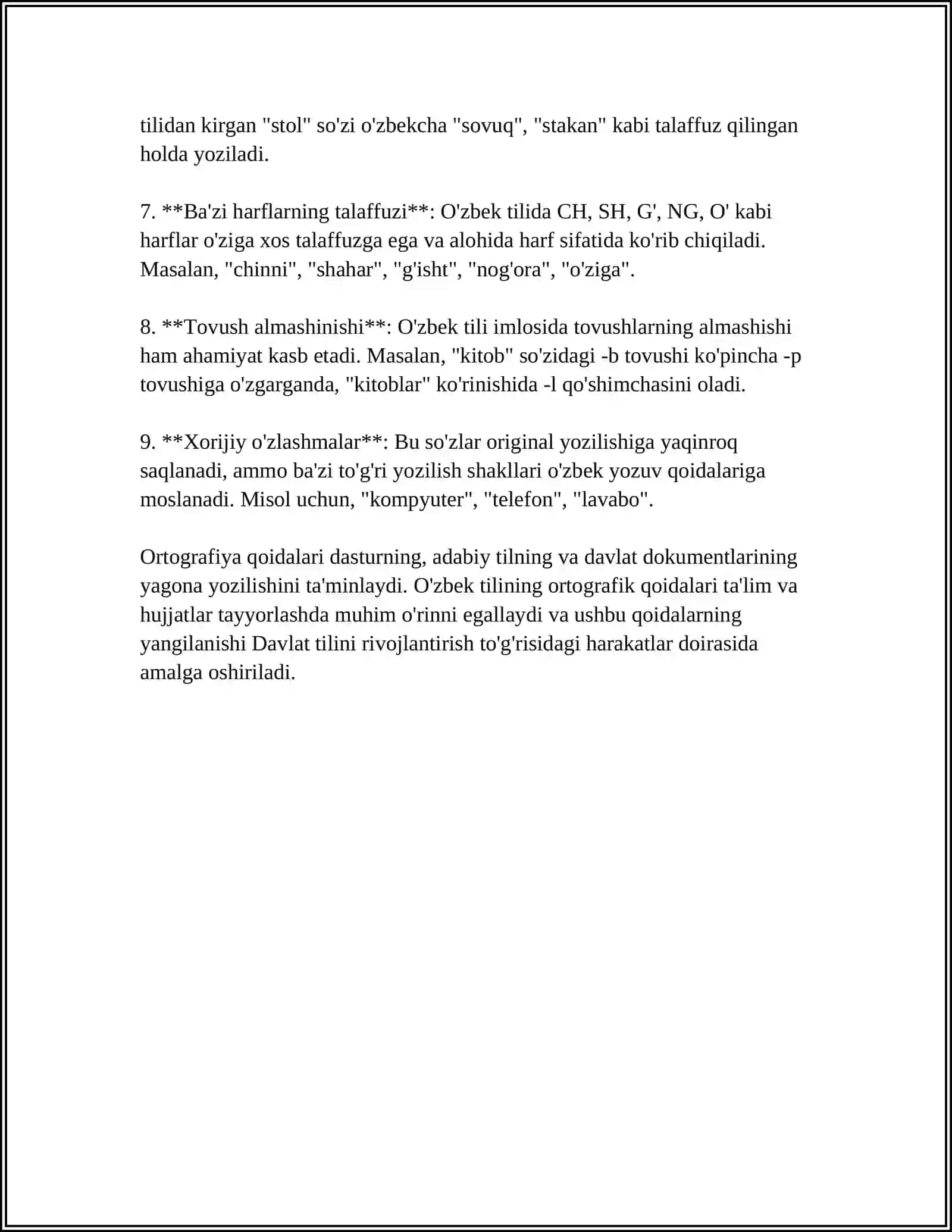 Ortografiyaga oid asosiy qoidalar 4