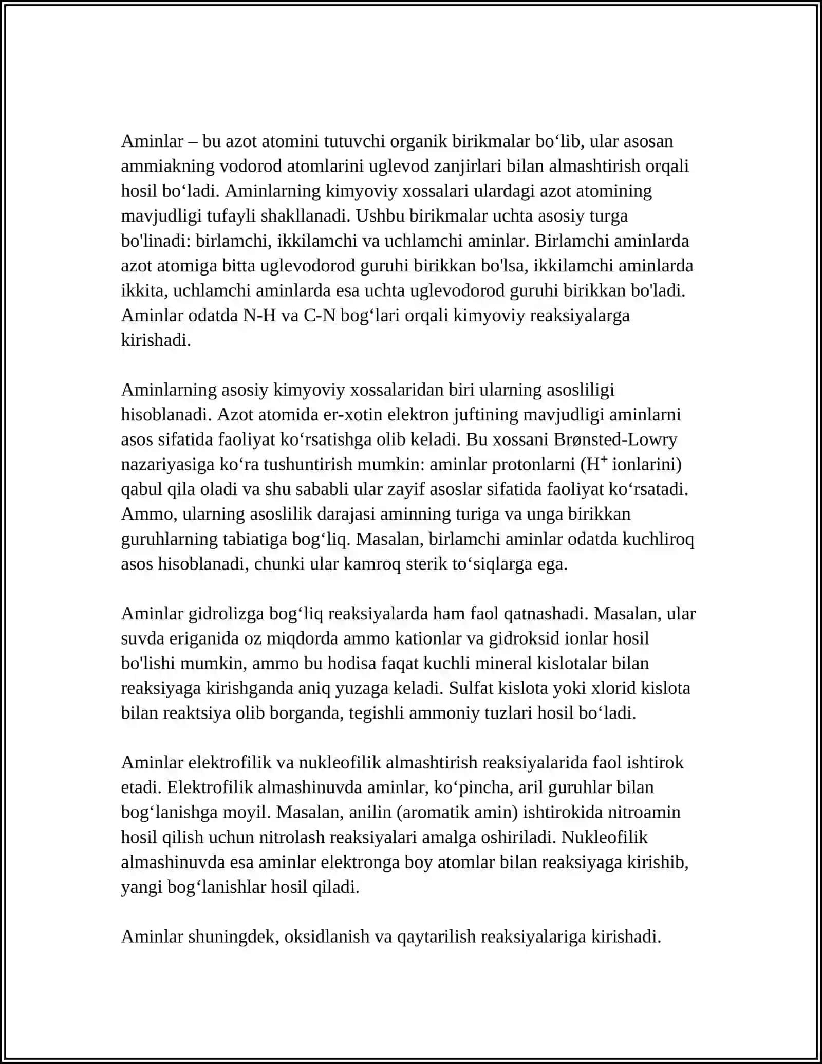 АMINLАRNING ОLINISH USULLАRI. DIАMINLАR – PUTRЕSTSIN, KАDАVЕRIN 4