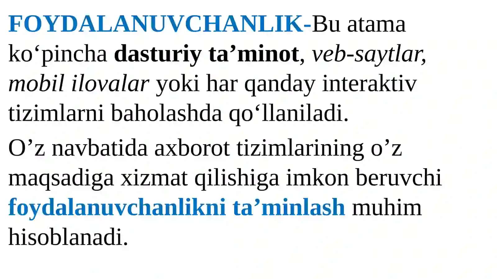 Foydalanuvchanliktushunchasi. Zaxira nusxalash 4