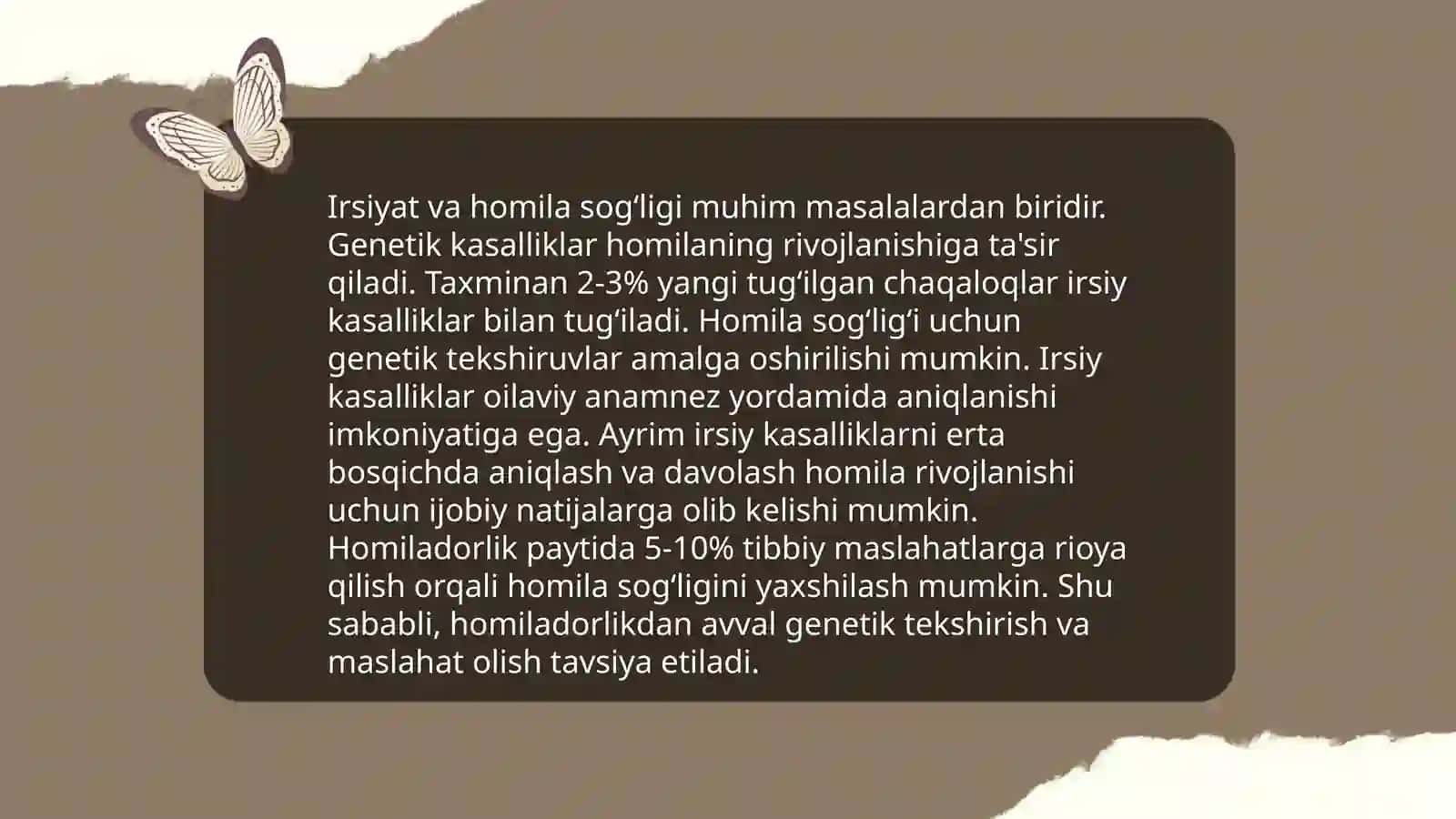 Irsiyat va homila davri (ona-yoldosh-homila tizimi) patofiziologiyasi 4