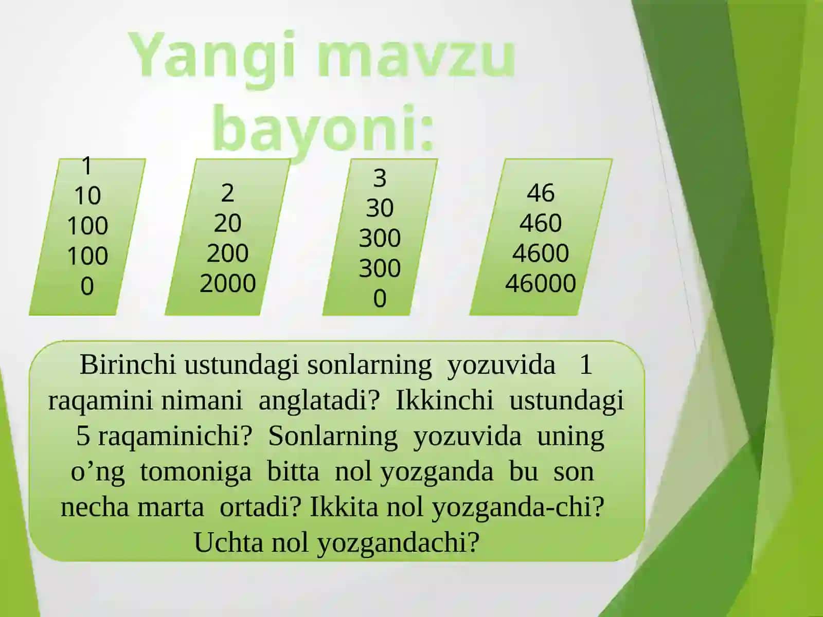 4-sinf matematika fanidan Ko'p xonali sonlarni raqamlash ko'rgazma 4