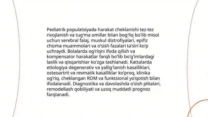 Harakat cheklanishining etiologiyasi 4