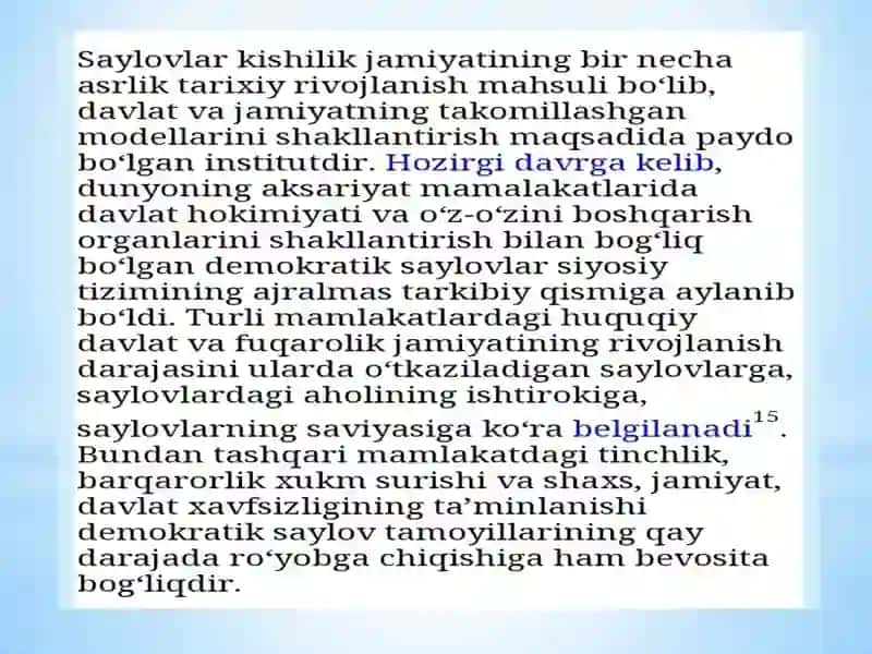 ERKIN SAYLOVLAR FUQAROLIK JAMIYATINING ASOSIY BELGISI 4