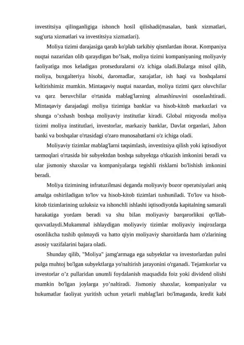 Moliyaviy Tizim va Inqirozlar Haqida Tushuncha 4