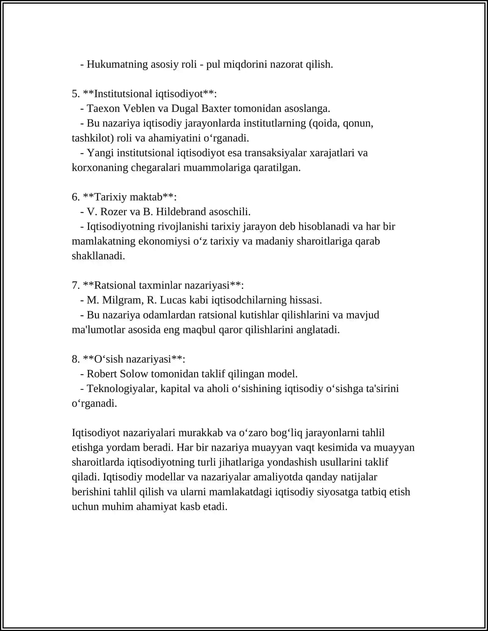 Iqtisodiyot nazariyalari 4