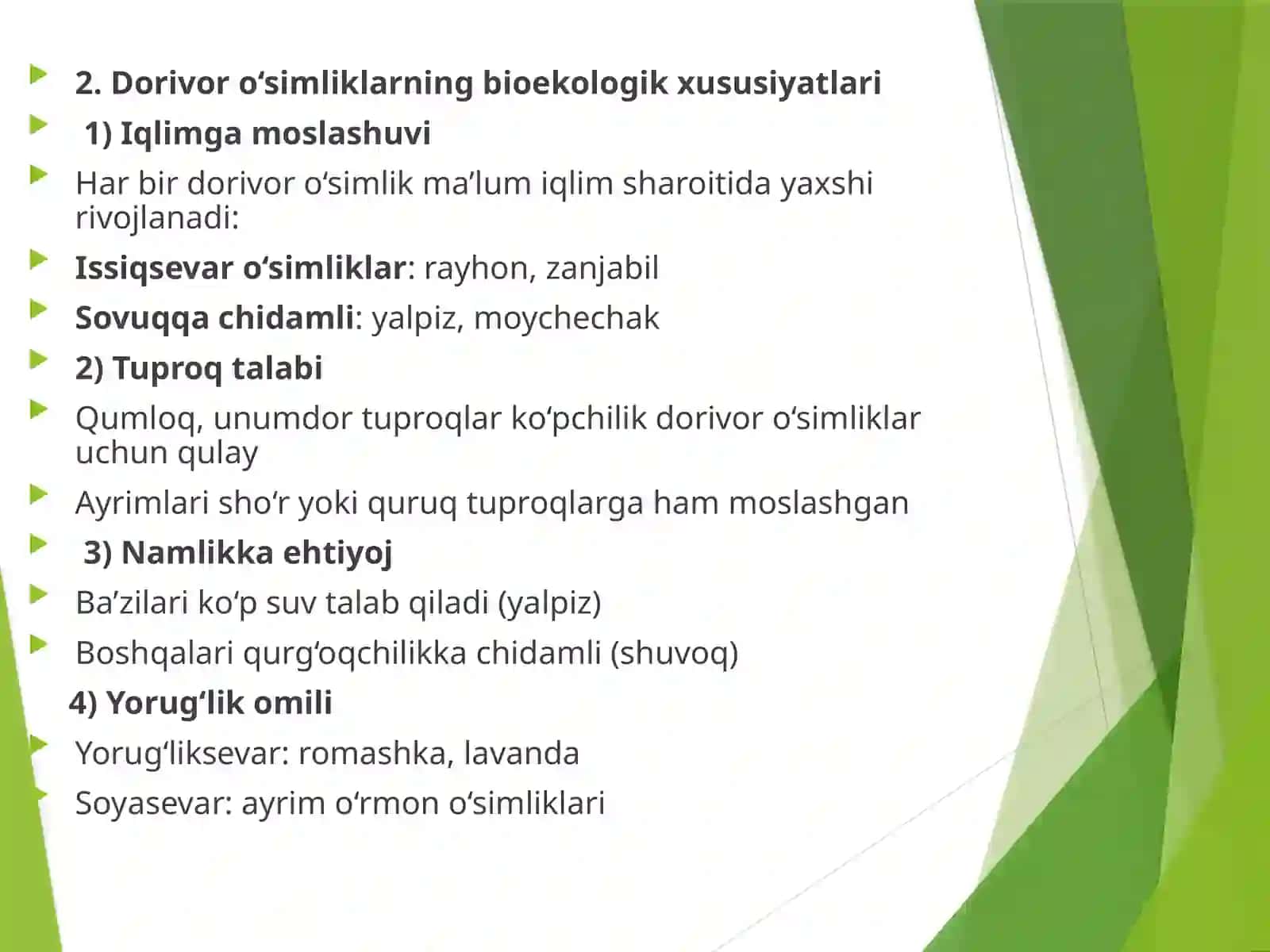 Dorivor o’simliklar biologiyasi va ekologiyasi 4