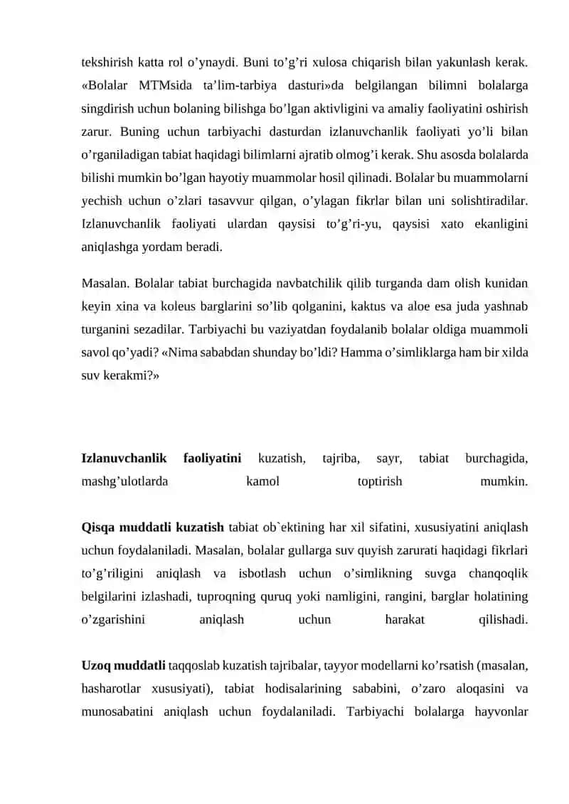 TABIAT BILAN TANISHTIRISH ORQALI MAKTABGACHA YOSHDAGI BOLALARDA EKOLOGIK MADANIYATNI RIVOJLANTIRISH 4