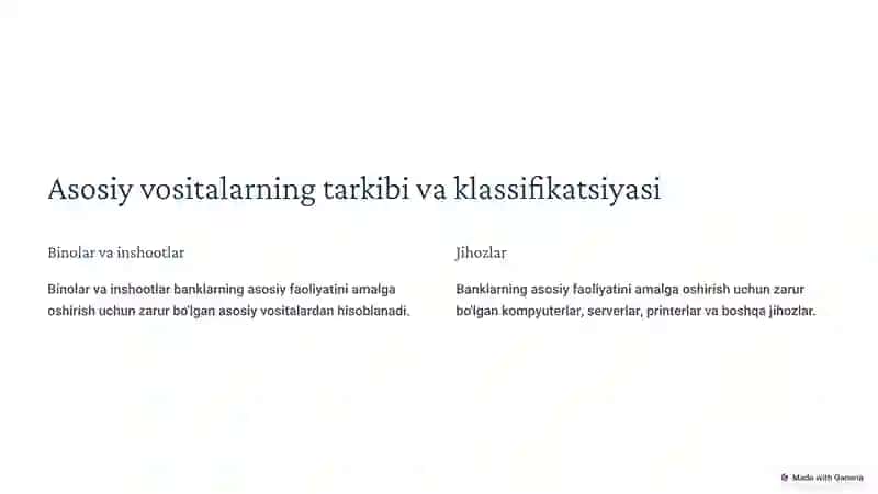 Tijorat banklarining asosiy vositalari, asosiy vositalarni hisobga olib borish va hisobdan chiqarish bo’yicha operastiyalar. 4
