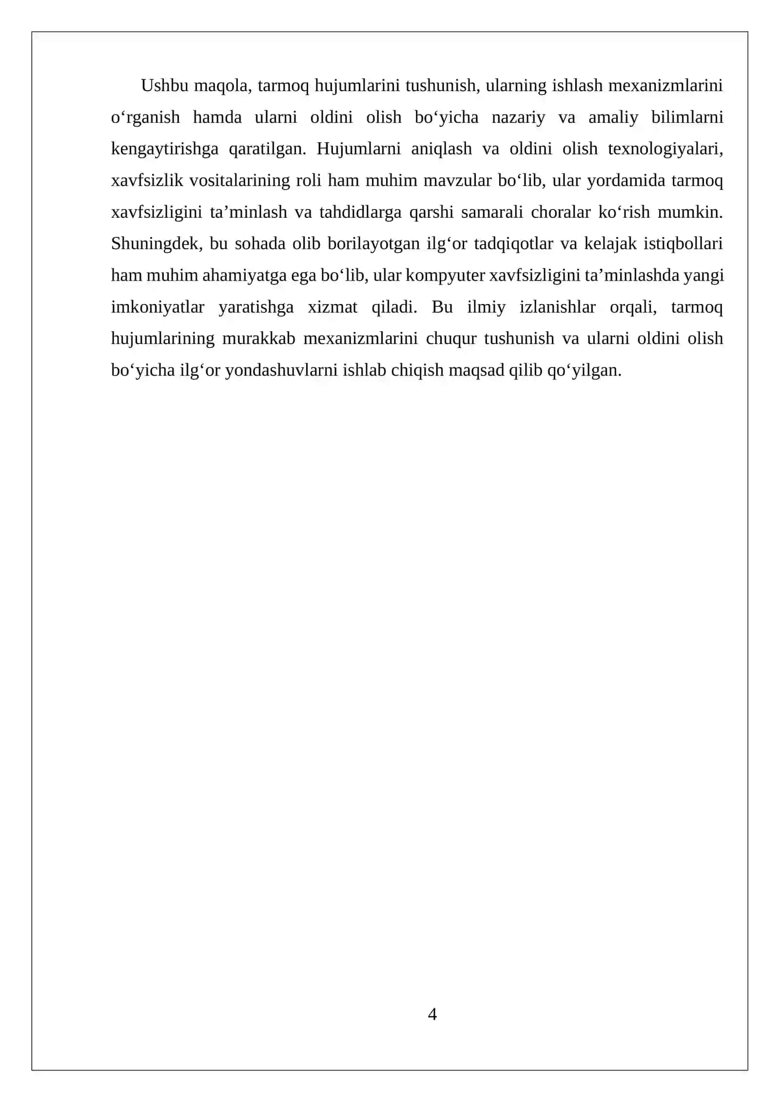 Tarmoq hujumlari va ularning ishlash mexanizmlari 4