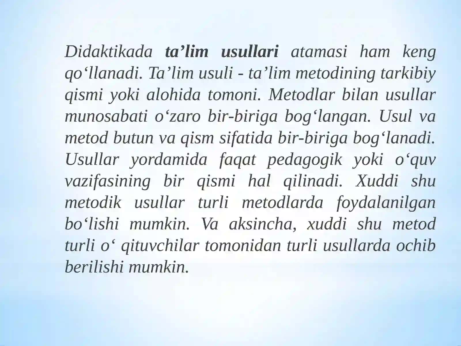 TA’LIM METODLARI VAVOSITALARI 4
