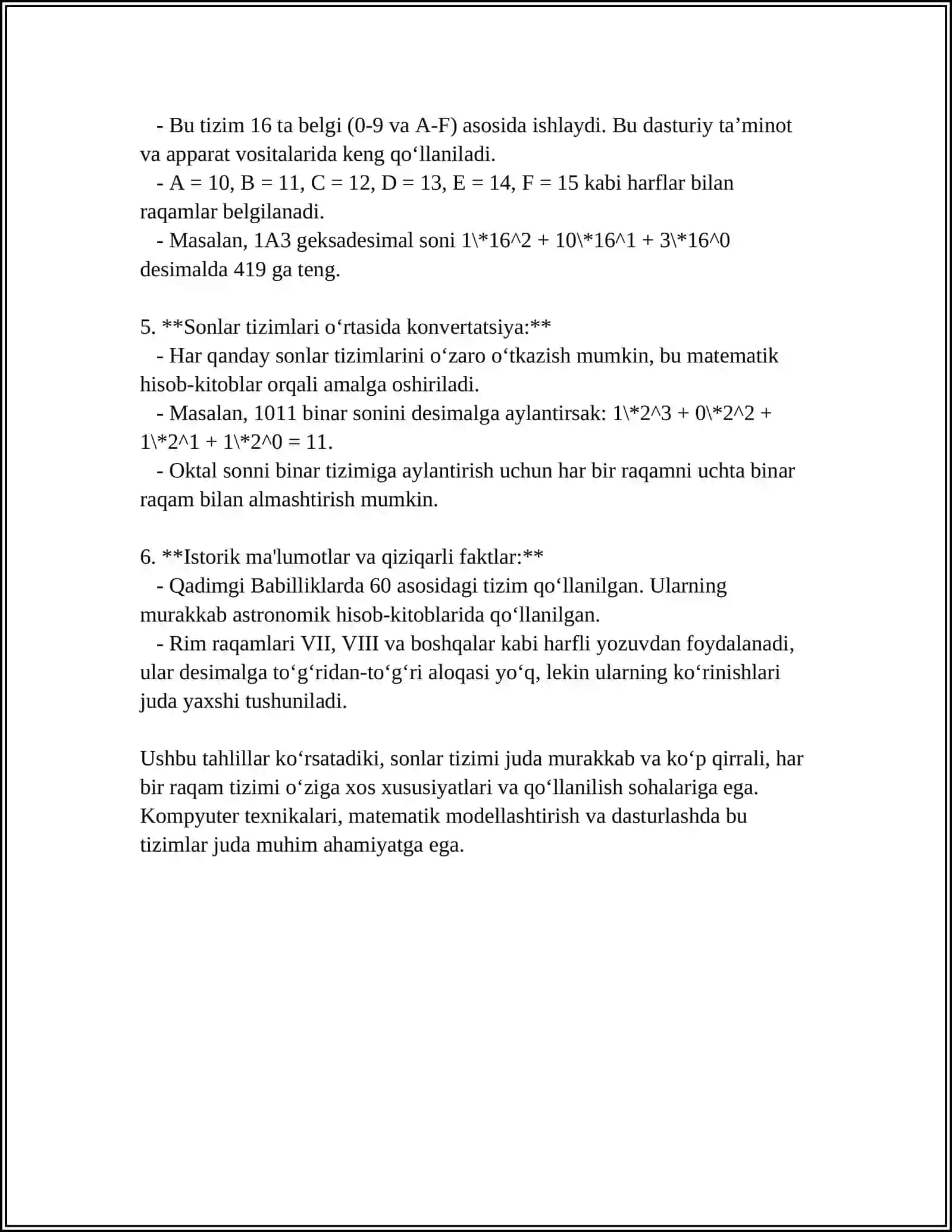 AL XORAZMIYNING "ARIFMETIKA"ASARIDAGI MATEMATIK TUSHUNCHALAR 4