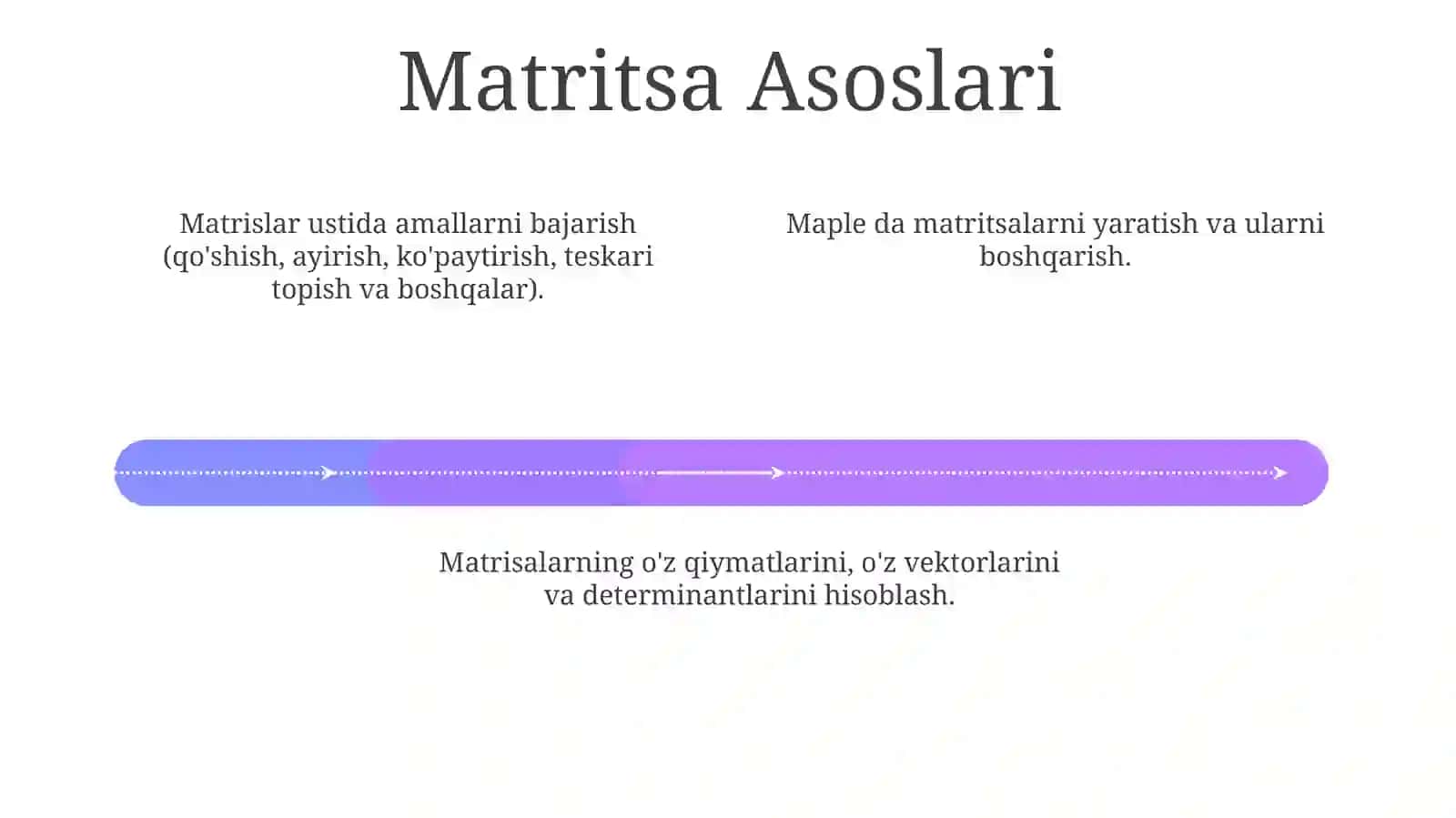 Mapleda maxsus matritsalarni hisoblash 4