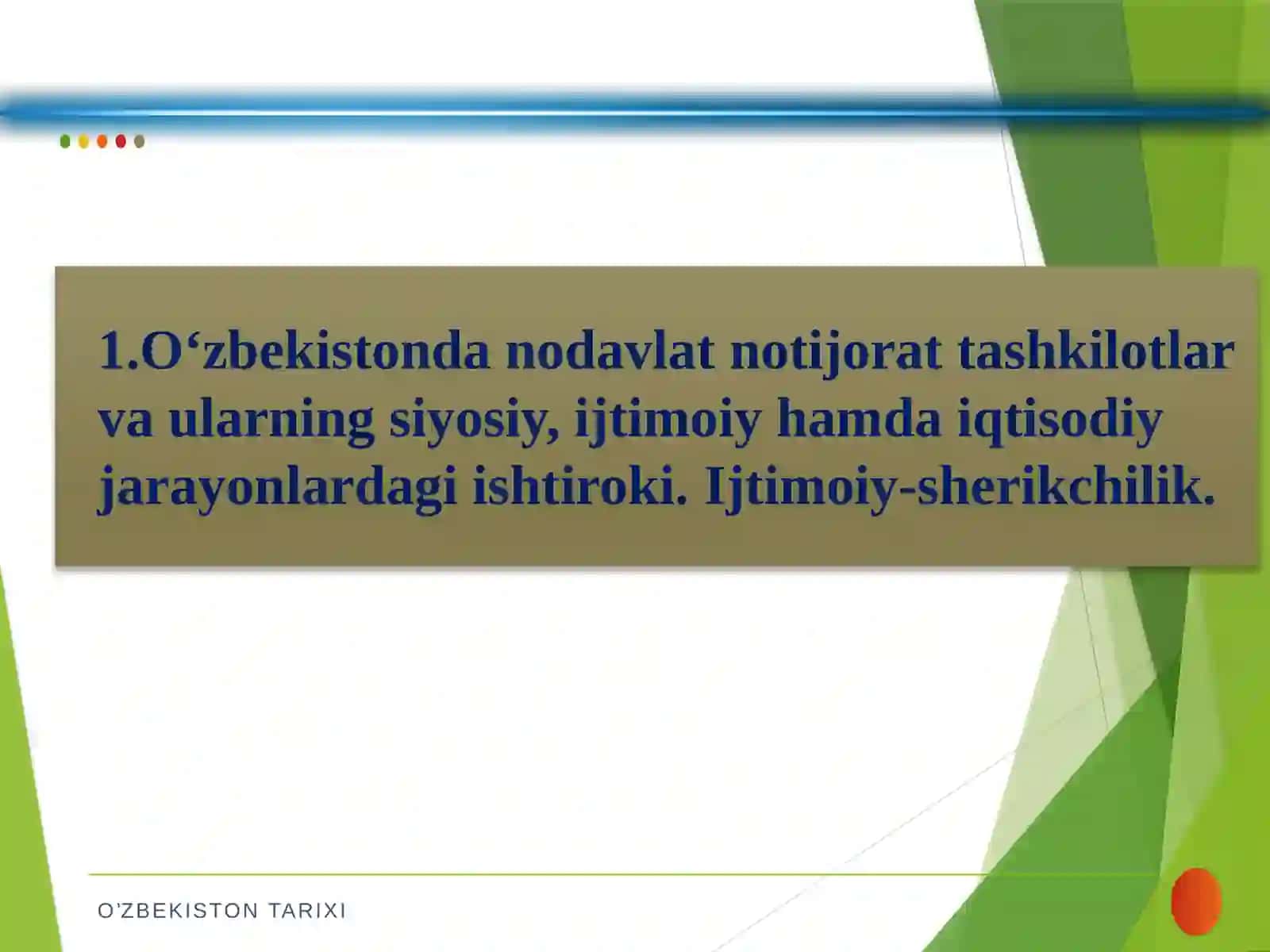 “O’zbekistonda demokratik,   fuqarolik jamiyati asoslarining shakllanishi,  amalga oshirilgan siyosiy islohotlar” 4