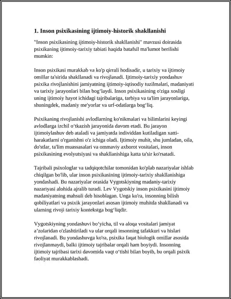 Inson psixikasining ijtimoiy-historik shakllanishi 4