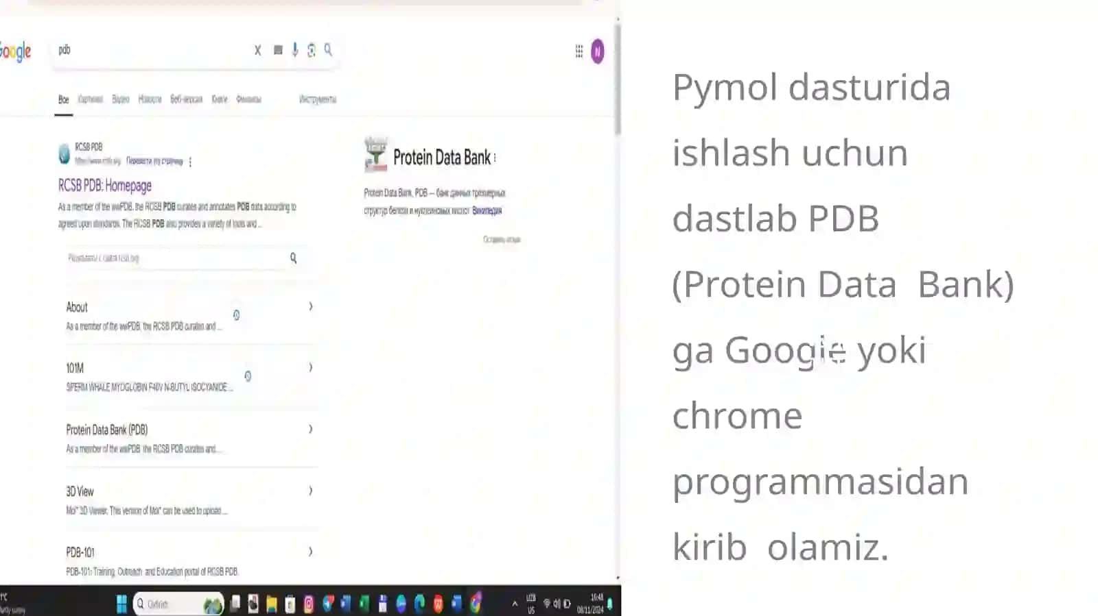 Biologik makromolekulalarni vizualizatsiya qilish dasturlari (PyMol va Raswin) 4