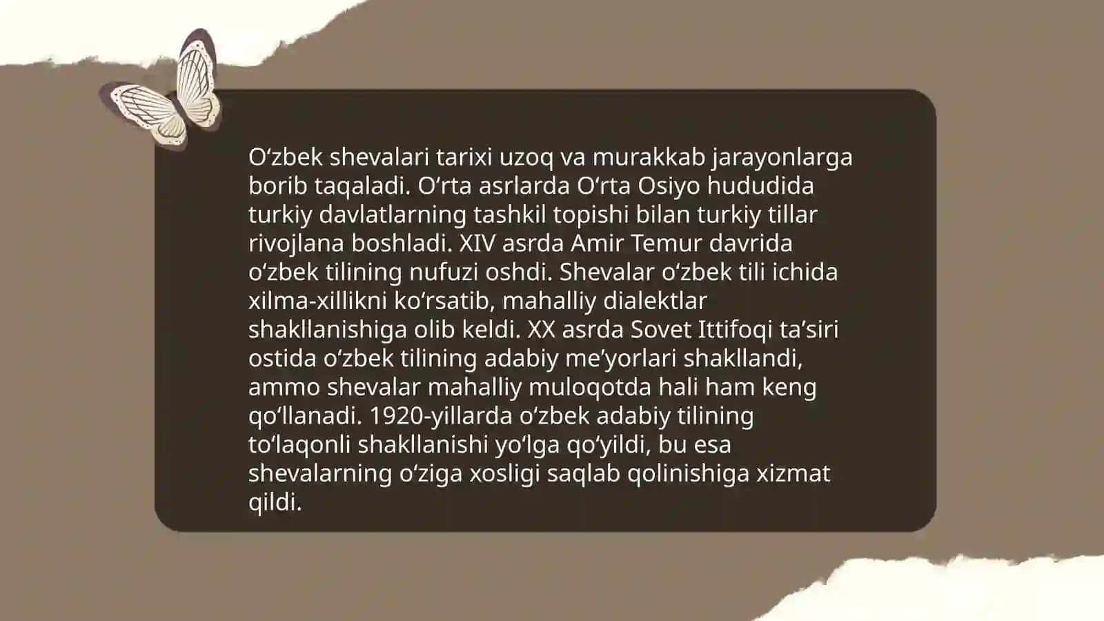 Oʻzbek shevalarining tasnifi 4