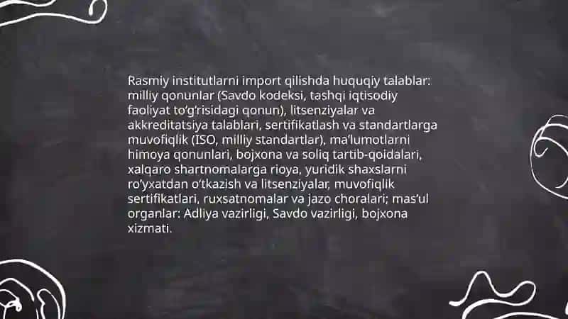 Rasmiy Institutlarni Import Qilish 4