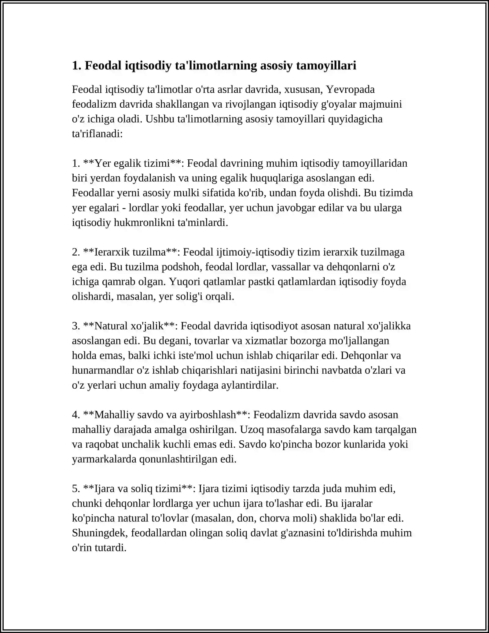 FEODAL JAMIYATI VA UNING YEMIRILISHI DAVRIDAGI IQTISODIY TA'LIMOTLAR 4