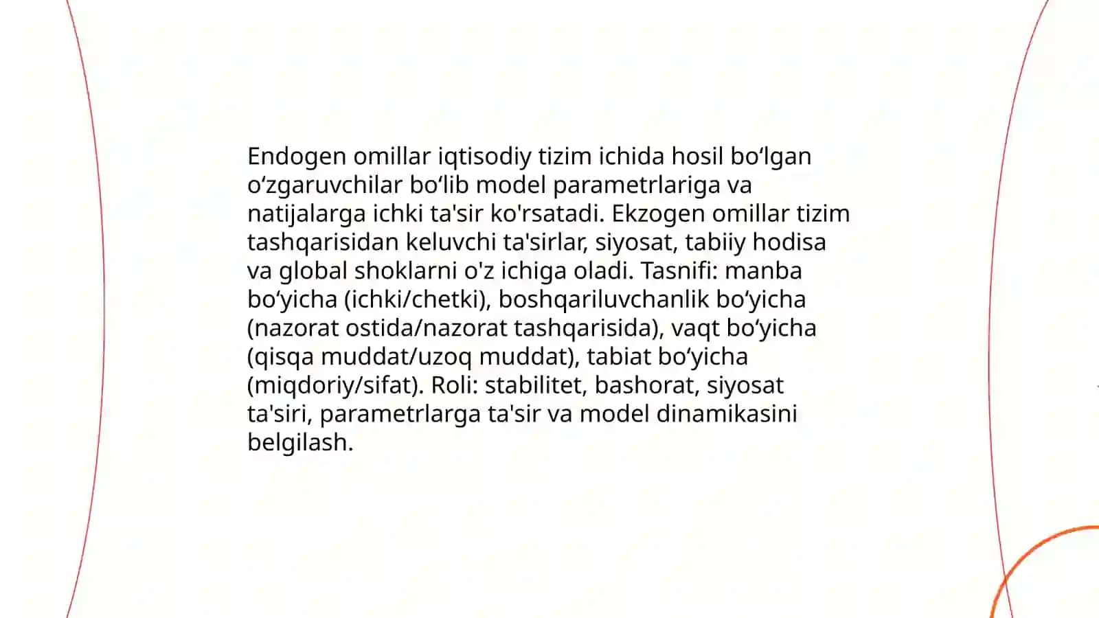 Omillar tizimi iqtisodiy hodisani shakllantiruvchi sababchilar majmuasi va ularning tuzilishi 4
