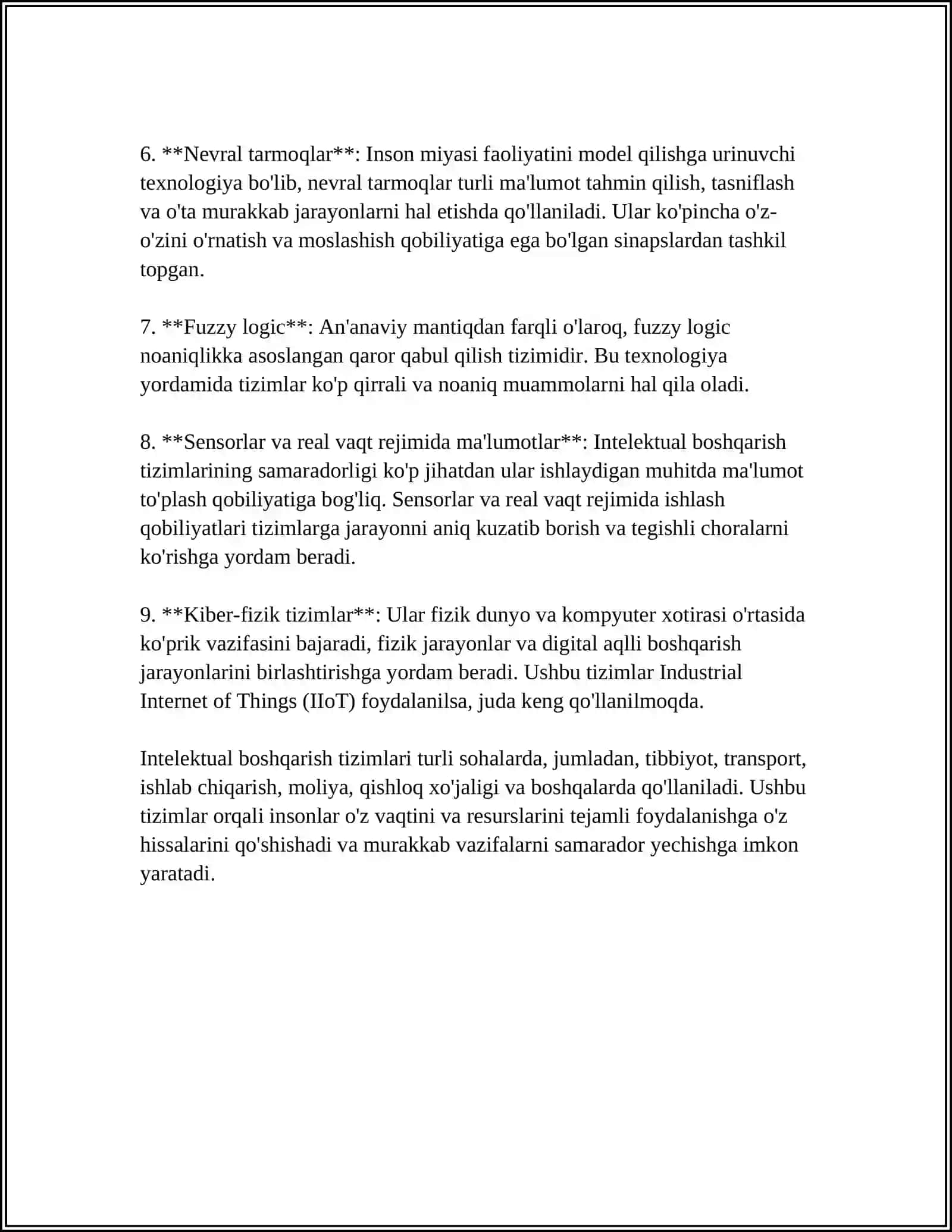 INTELEKTUAL BOSHQARISH TIZIMLARI: TUSHUNCHASI VA RIVOJLANISH BOSQICHLARI 4