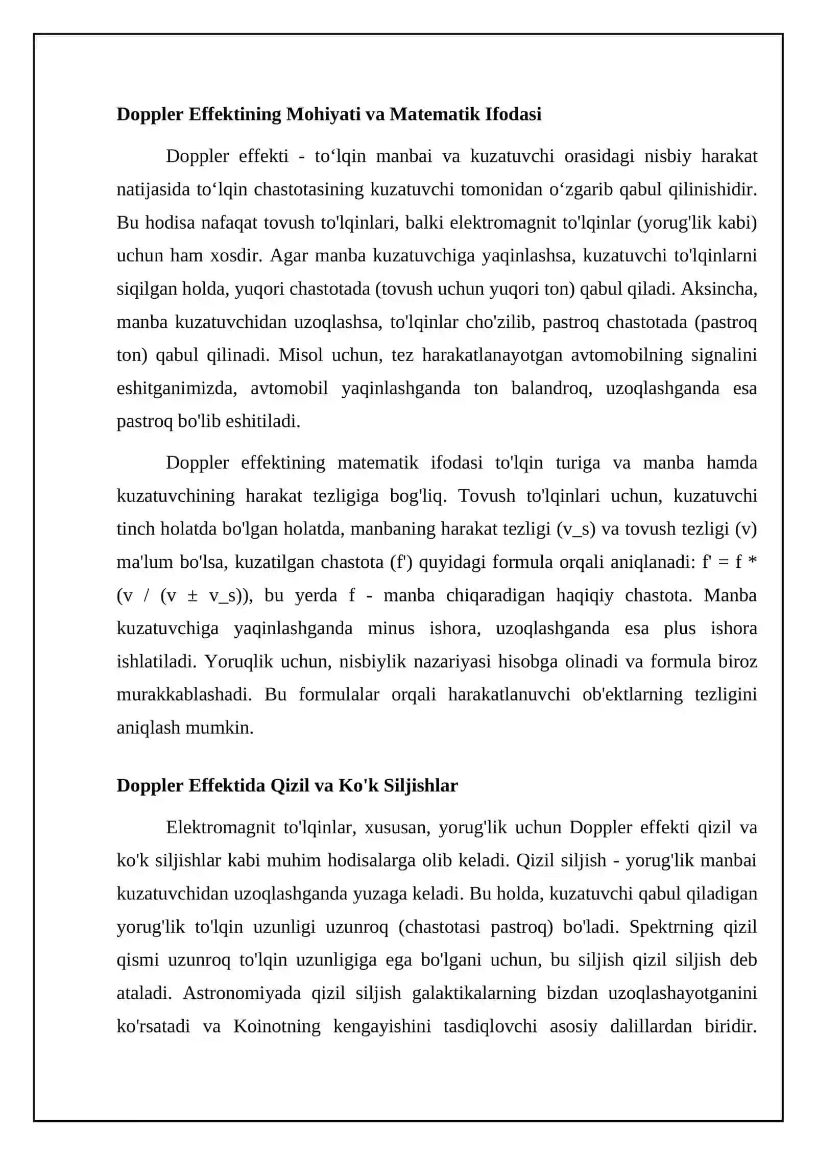 Dopler effekti va uning qo'llanilishi 4