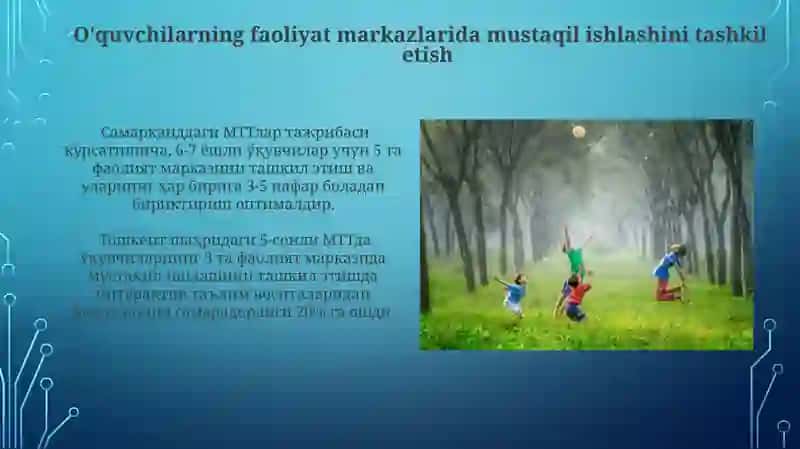 MTTlarida faoliyat markazlarida taʼlim jarayonlarini tashkil etish 4