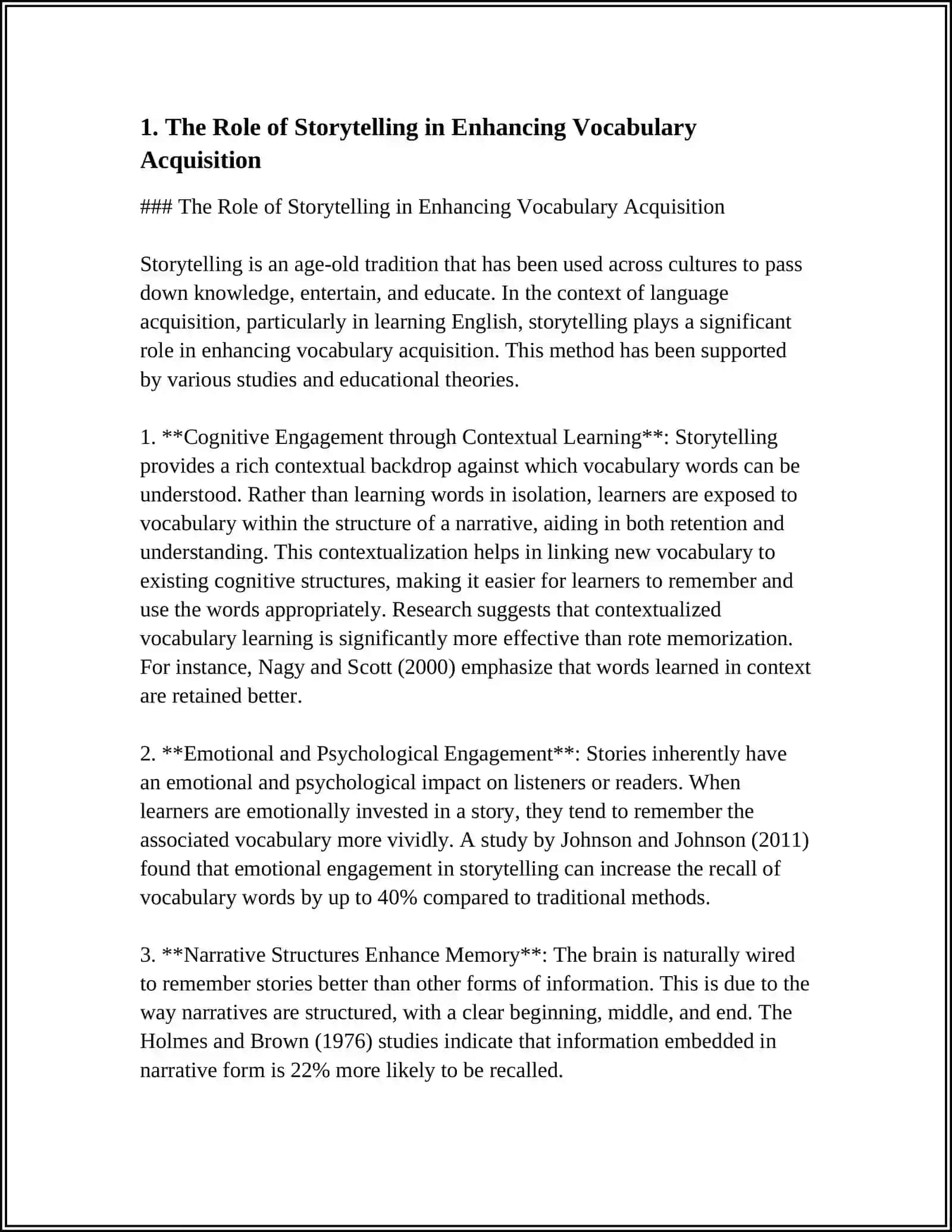 THE IMPACT OF STORYTELLING ON LANGUAGE DEVELOPMENT IN ESL STUDENTS 4