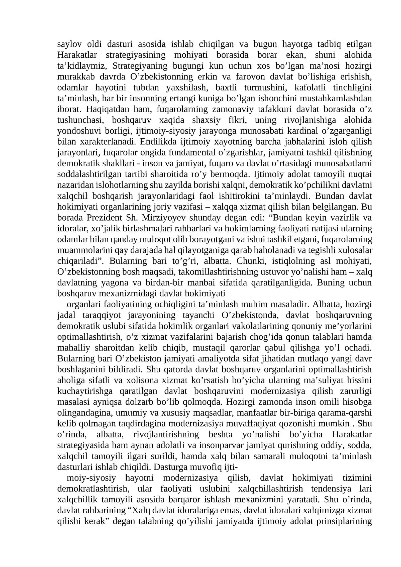 Yangi O‘zbekistonda Prezident Sh.M. Mirziyoyev rahnamoligi va tashabbusi bilan amalga oshirilgan islohotlar 4
