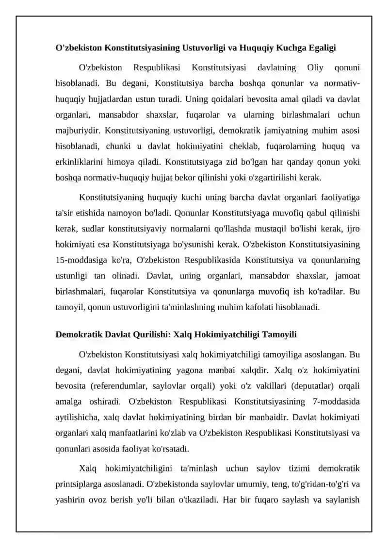 O'zbekiston xuquqiy demokratik davlat konstitutsiyaviy asoslari 4