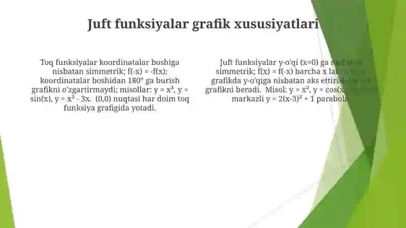 Juft va toq funksiyalar 4
