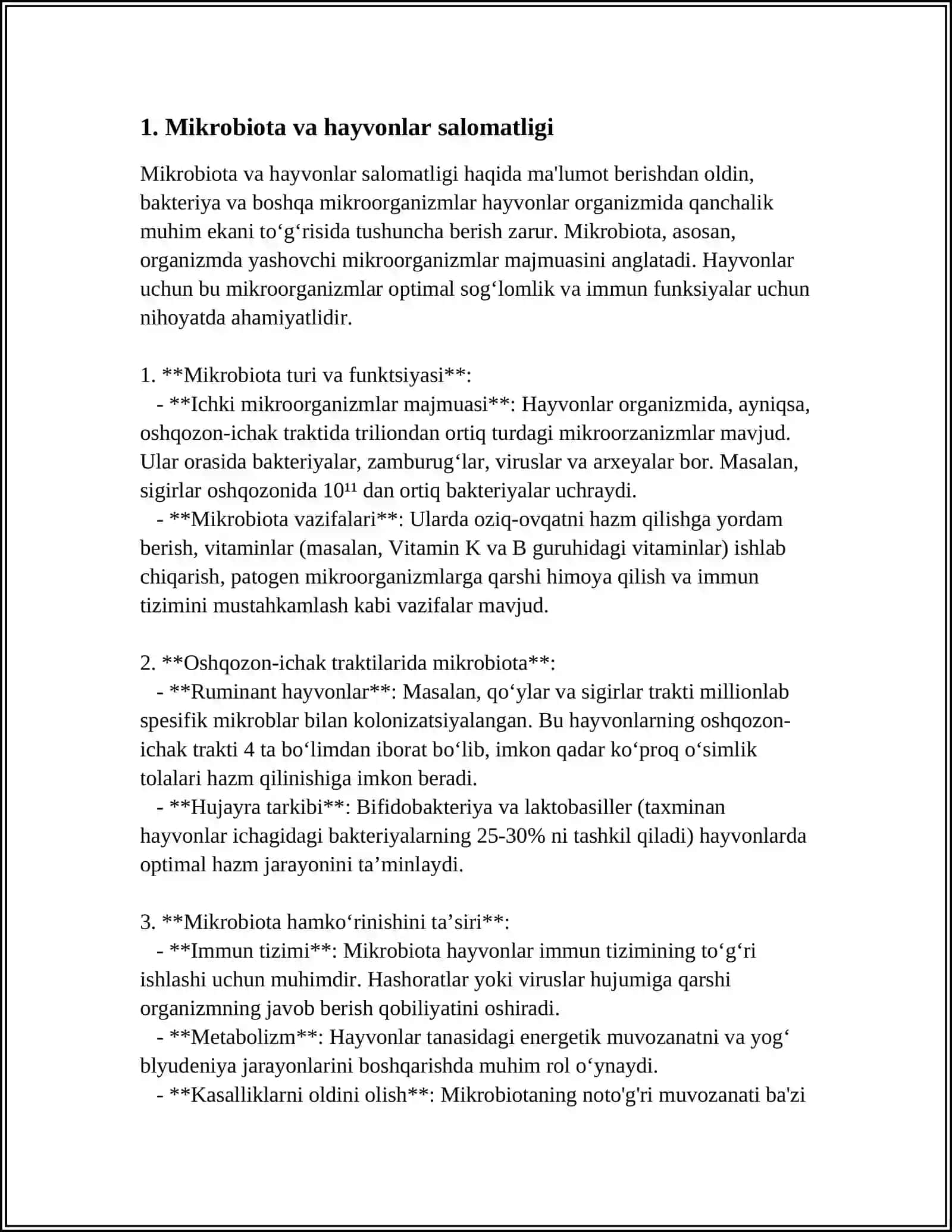 MIKROORGANIZMLARNING HAYVONLAR BILAN MUNOSABATI MIKROORGANIZMLARGA ÔĞITLARNING TA'SIRI 4