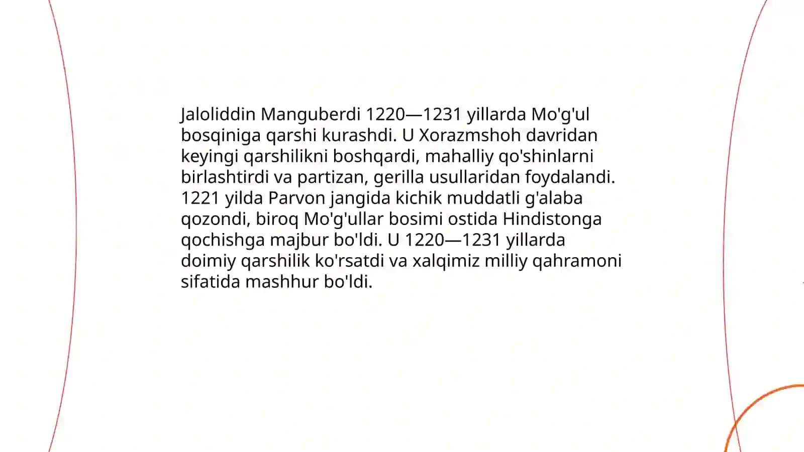 Jaloliddin Manguberdi xalqimizning milliy qahramoni 4