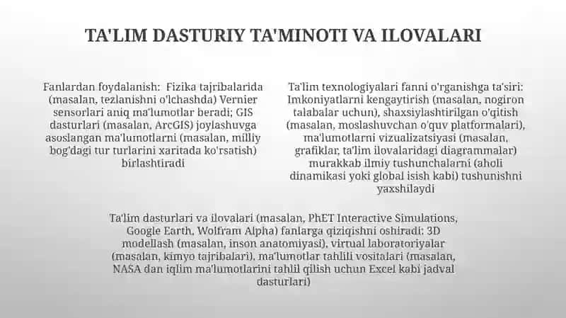 Tabiiy fanlar darslarida axborot texnologiyalaridan foydalanish 4