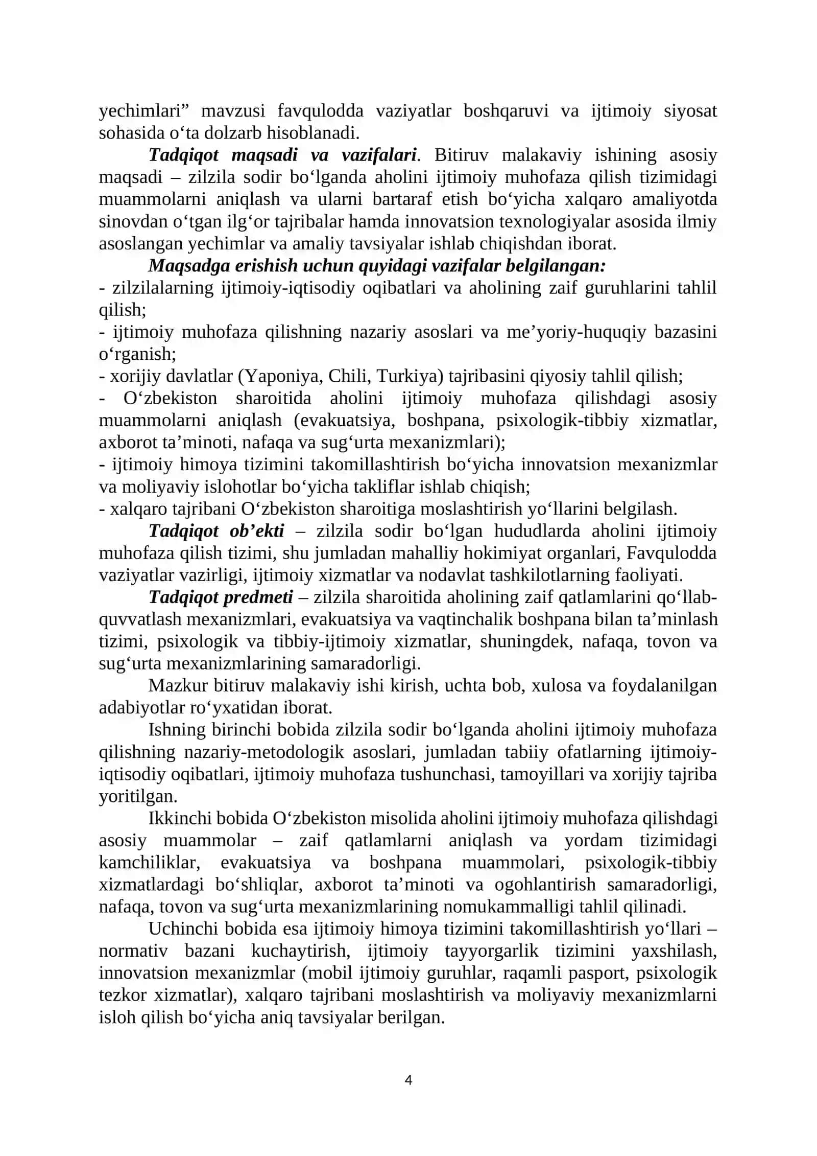 BMI. Hayot faoliyati xavfsizligi fanidan 4
