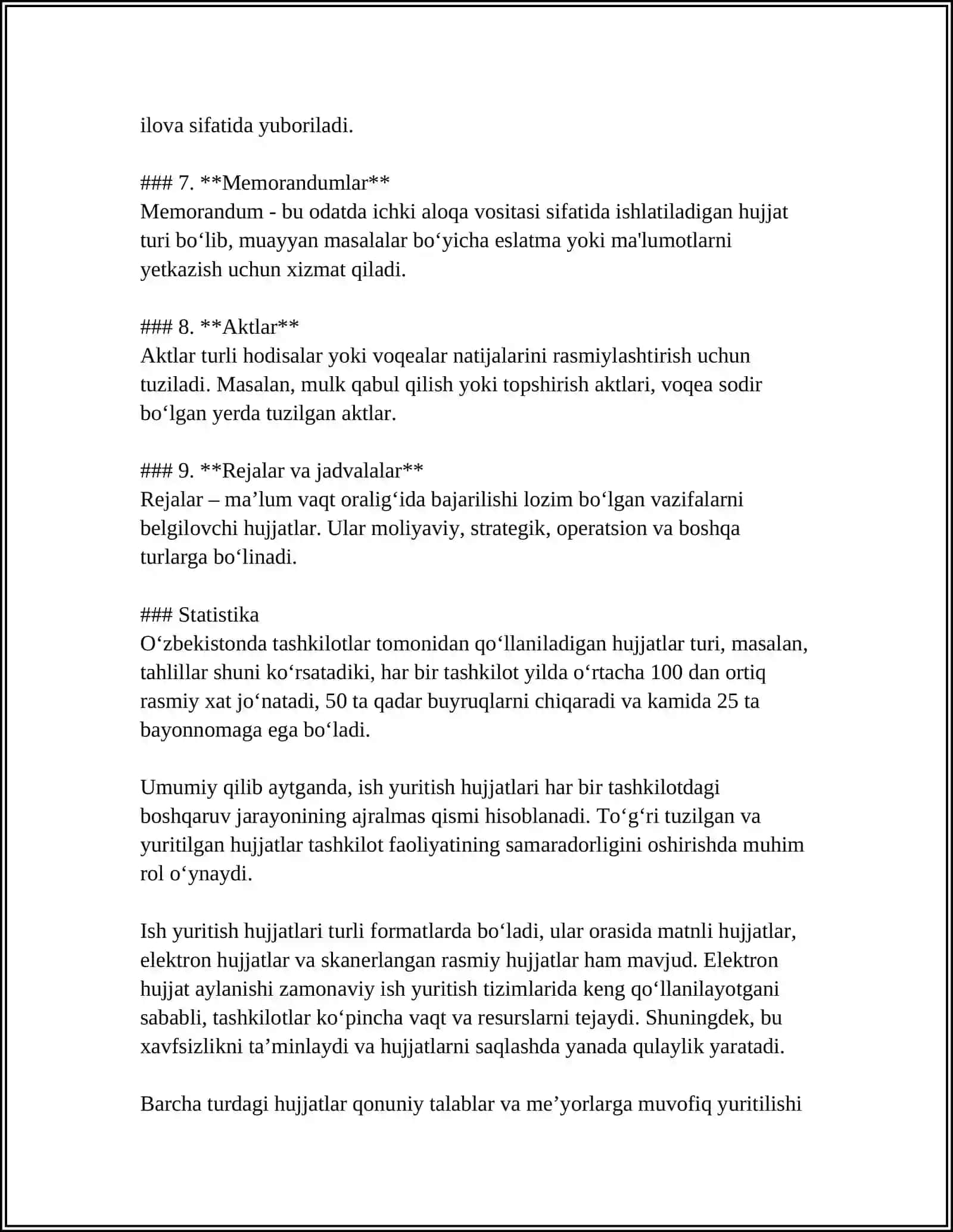 Ish yuritish hujjatlari turi 4