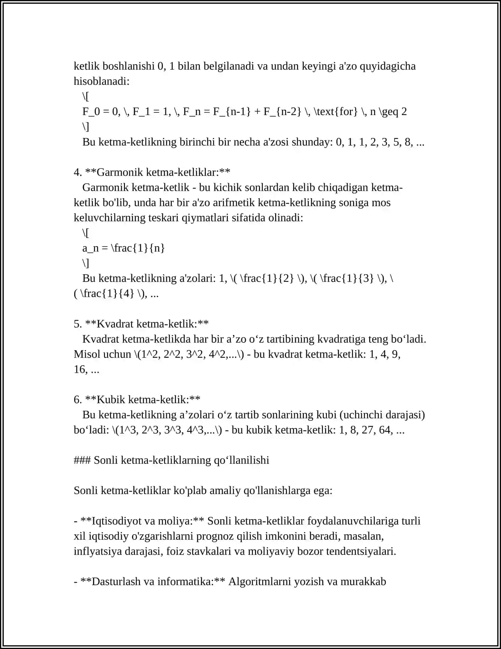 MA'LUMOTLAR TUZILMASI VA ALGORITMLARIDA SONLI KETMA-KETLIKLARNING TATBIQI 4