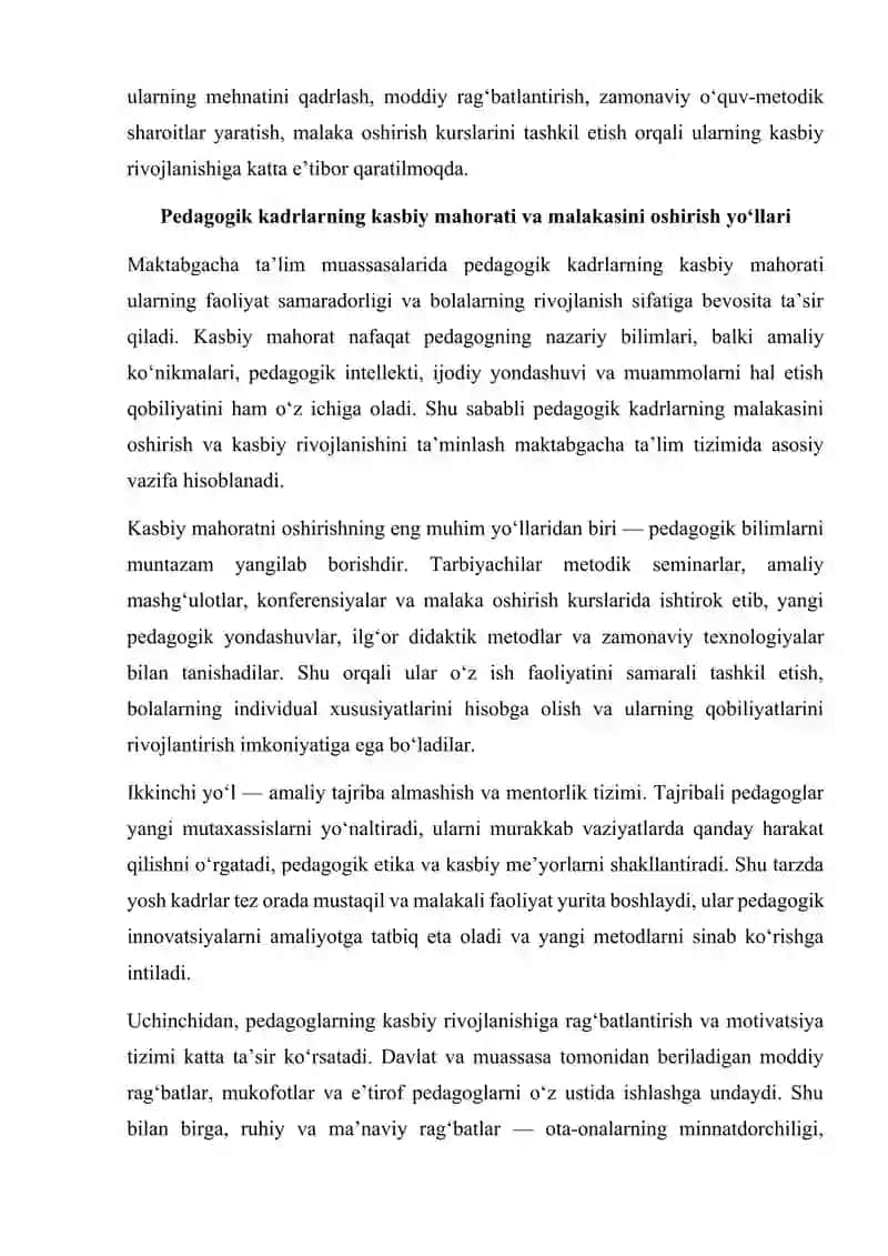 Maktabgacha tarbiya muassasalarining pedagogik kadrlari 4