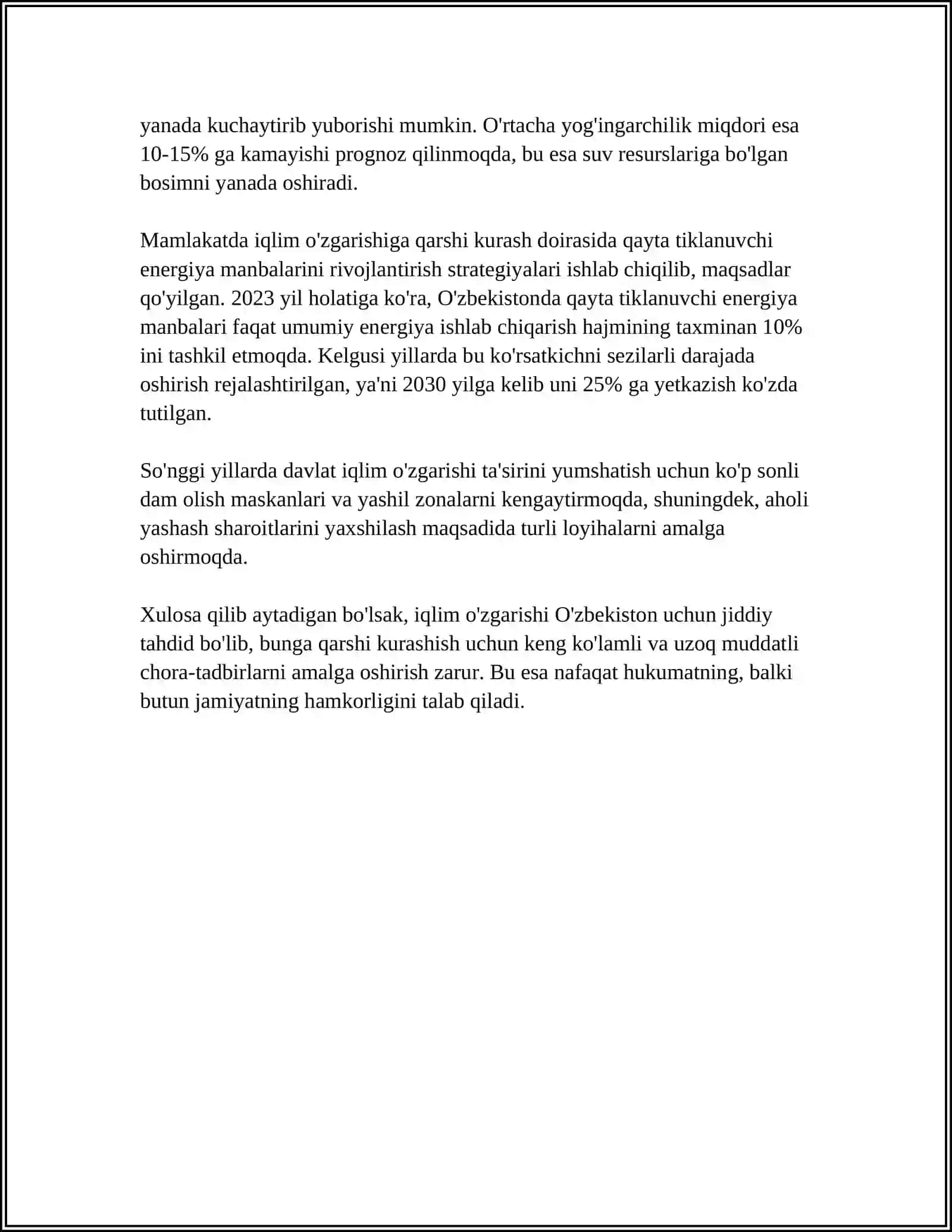 O'ZBEKISTON VA GLABAL MUAMOLAR 4