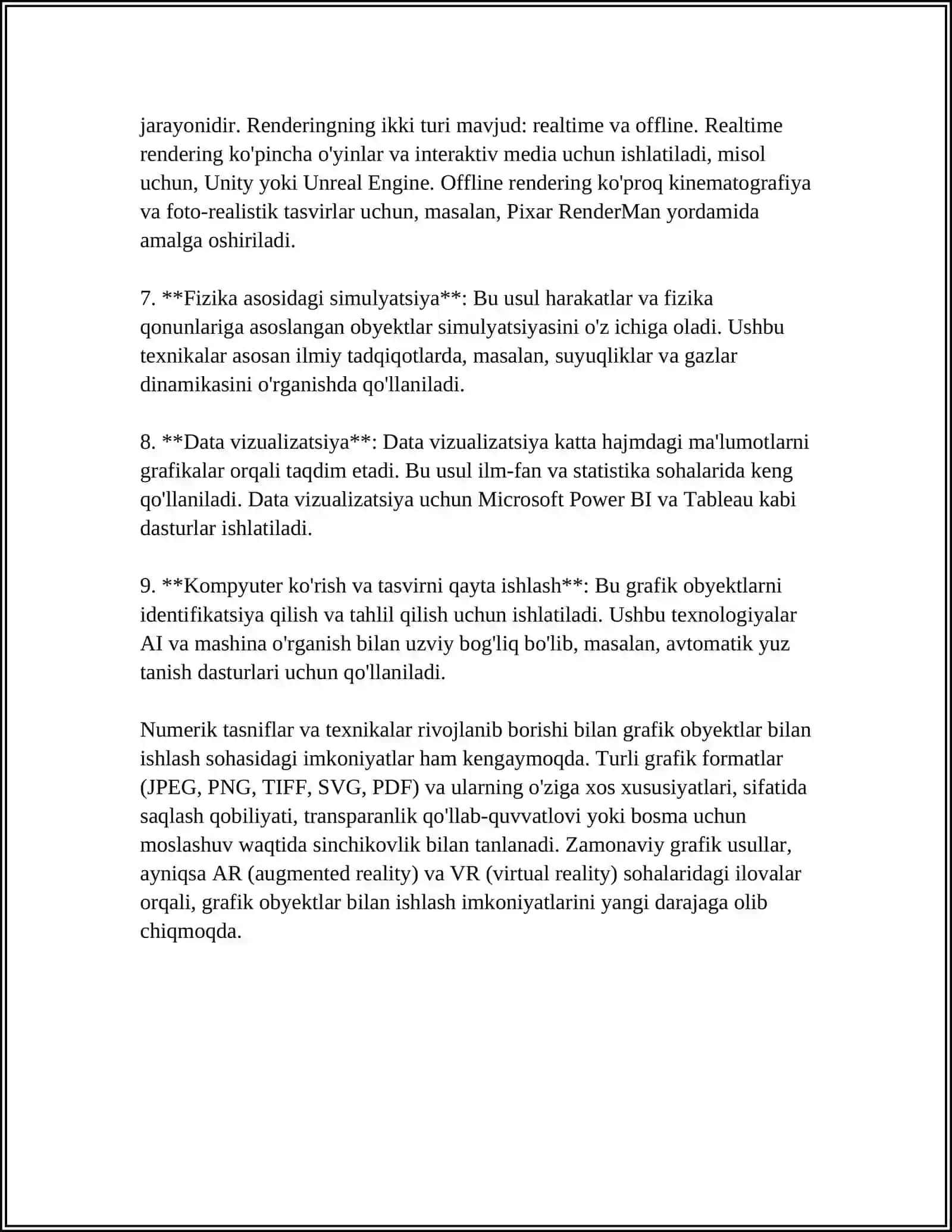 GRAFIK KO'RINISHDAGI OBYEKTLAR USTIDA ISHLASH.SODDA GRAFIKLAR,DIAGRAMMALAR, JADVALLAR 4