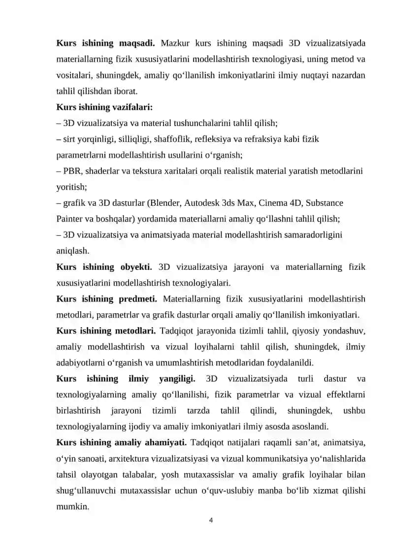 3D vizualizatsiyada materiallar fizik xususiyatlarini modellashtirish 4