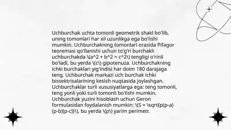 Uchburchak yasash 4