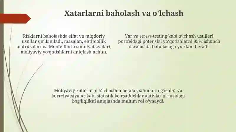 moliyaviy risklarni boshqarish usullari 4