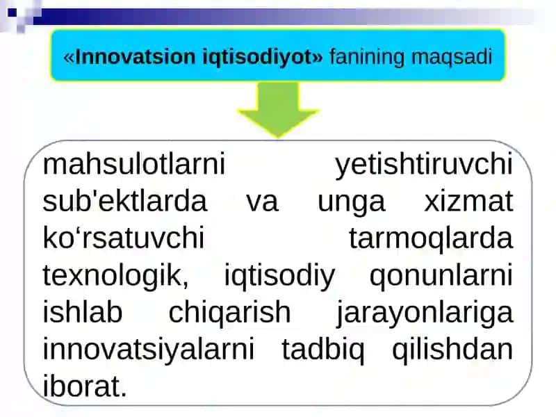 “Innovatsion iqtisodiyot” faniga kirish 4