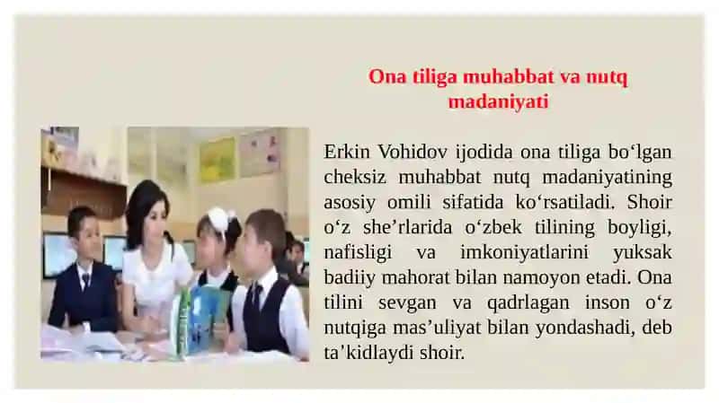 Erkin Vohidov asarlarida nutq madaniyati 4