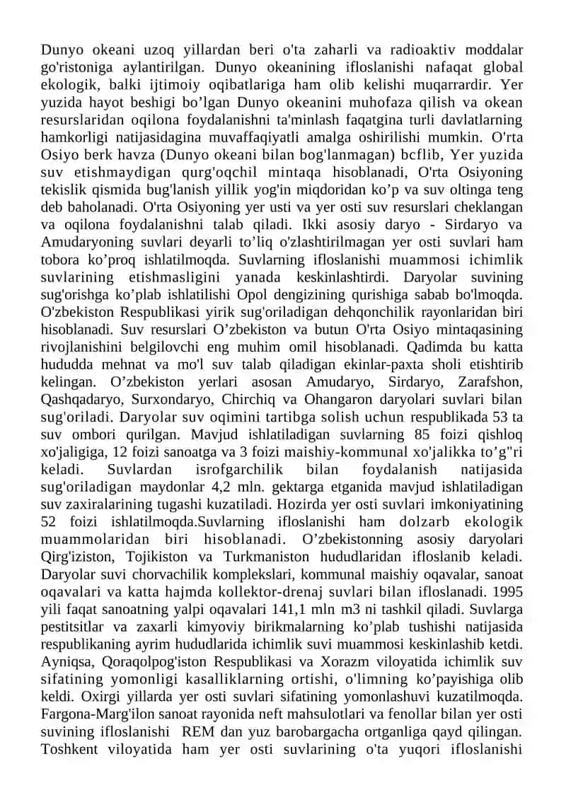 Suv resurslarini muhofaza Qilish 4