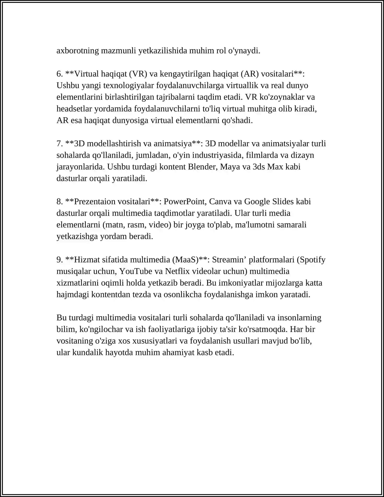 MULTIMEDIA VOSITALARI VA ULARDAN FOYDALANISH ASOSLARI 4