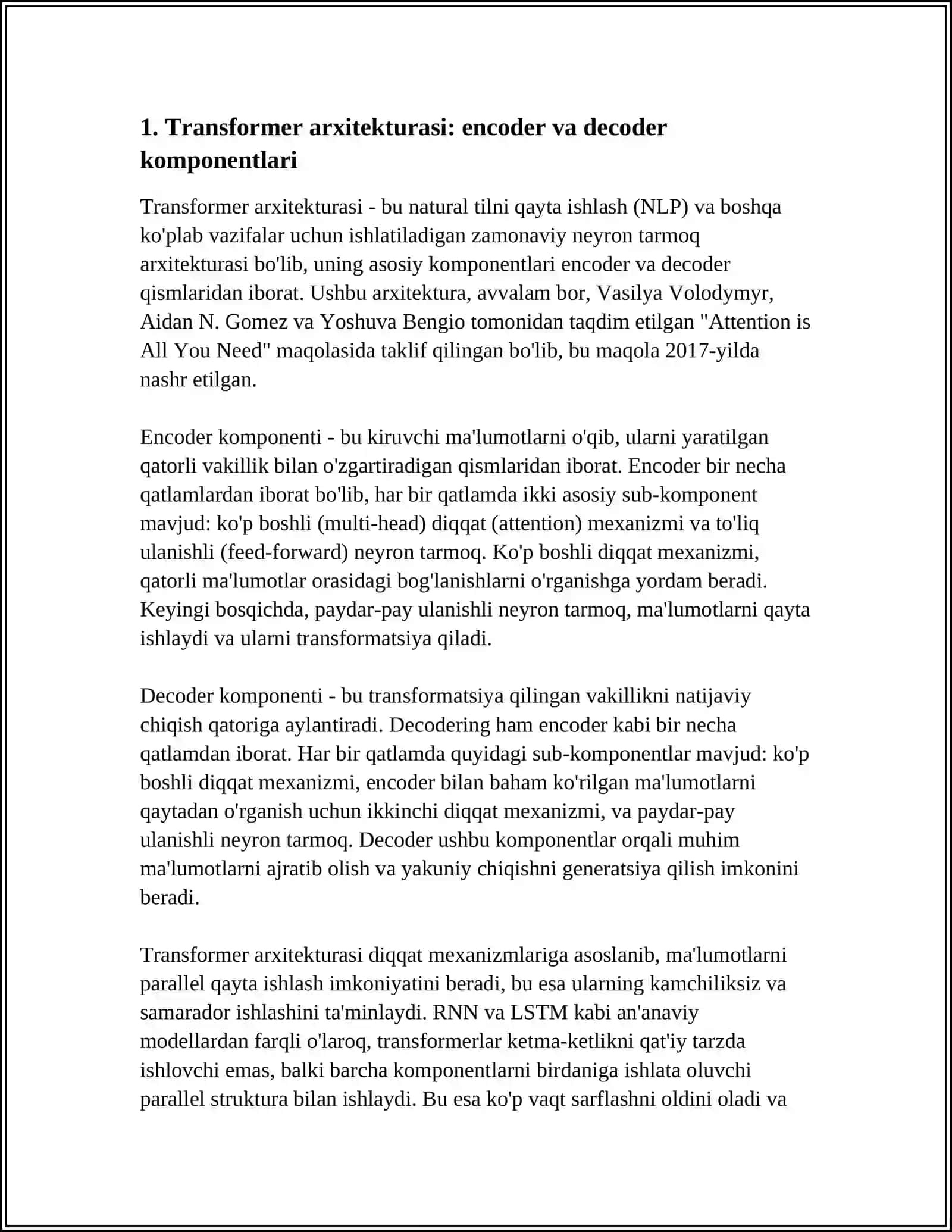 TRANSFORMER MODELLARI VA ULARNING AFZALLIKLARI 4