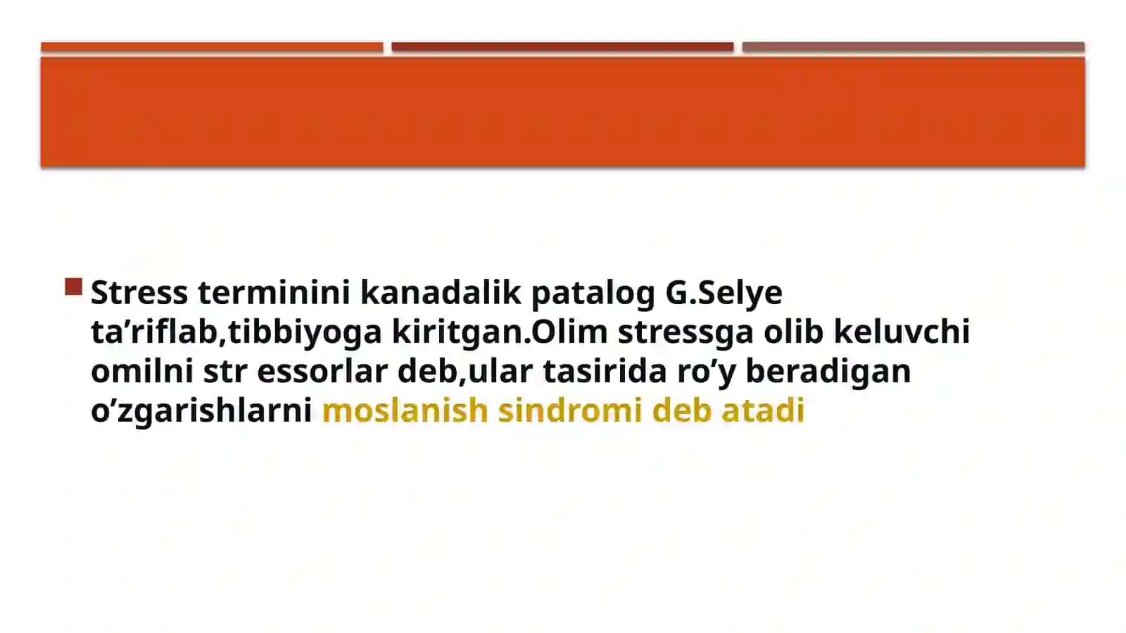 Tibbiyot xodimlarida emotsional holatlarning o’ziga xosligi: stress va uning bosqichlari, bartaraf etish yo'llari 4